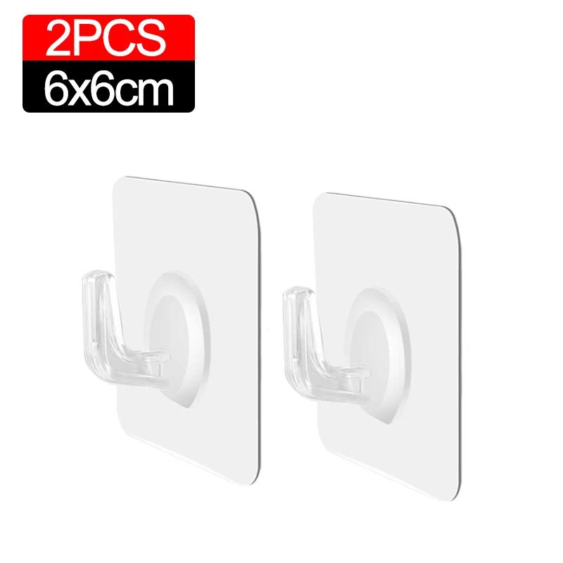 Прозрачные самоклеящиеся настенные крючки, вешалки, ключница, держатель для полотенец, органайзер для ванной комнаты, кухонные прочные клейкие настенные крючки