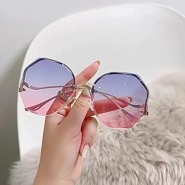 Square Sunglasses Woman Fashion Rimless Gradient Sun Glasses Brand Designer Sun Glasses for Women