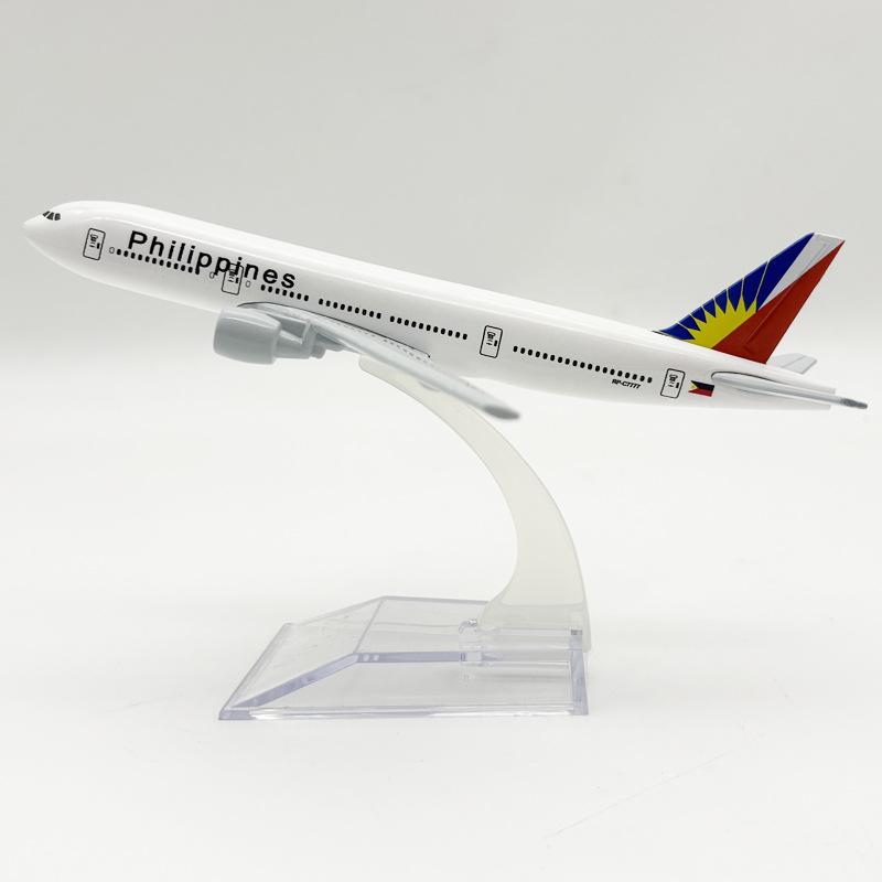 Игрушечный самолет 16 см, масштаб 1:400, Филиппины B777, литая металлическая модель самолета, комплект с подставкой для демонстрации, коллекции или в качестве подарка для любителей авиации