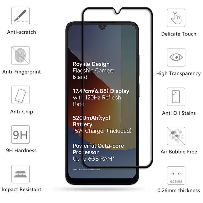 6-в-1 Стекло Для Poco C81x Полное Покрытие Закаленное Стекло Xiaomi Poco C81x Защитное Стекло Экрана HD Защитная Пленка Для Линзы Телефона Для Poco C81x