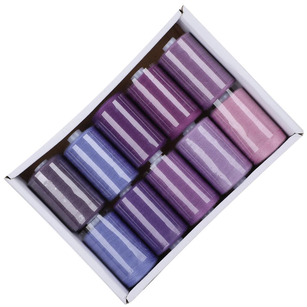 10Pcs Assorted Colors Polyester Thread Set Polyester All Purpose Threads For Sewing Machine