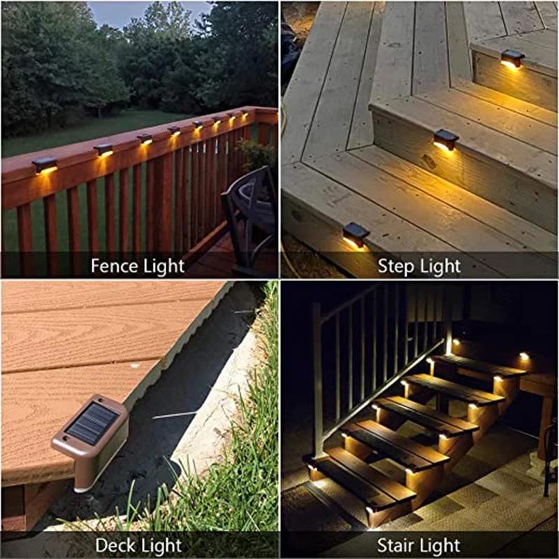 1/4/8Pack Solar Deck Lights Outdoor Step Lights Waterproof Led Solar Lights for Railing Stairs Step Fence Yard Patio and Pathway
