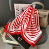 New Lady Girl 70*70cm Silk Satin Hair Scarf Women Handkerchief Stripe Printed Female Square Head Bandana Small Neck Muffler Hija