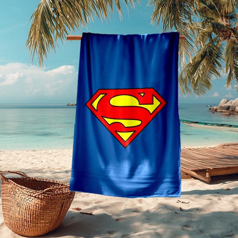Ultra-Soft Beach Towel with SUPERMAN Theme,Ideal for Pool - Camping, Diving - Perfect Travel Essential, Vibrant Beach Towel.
