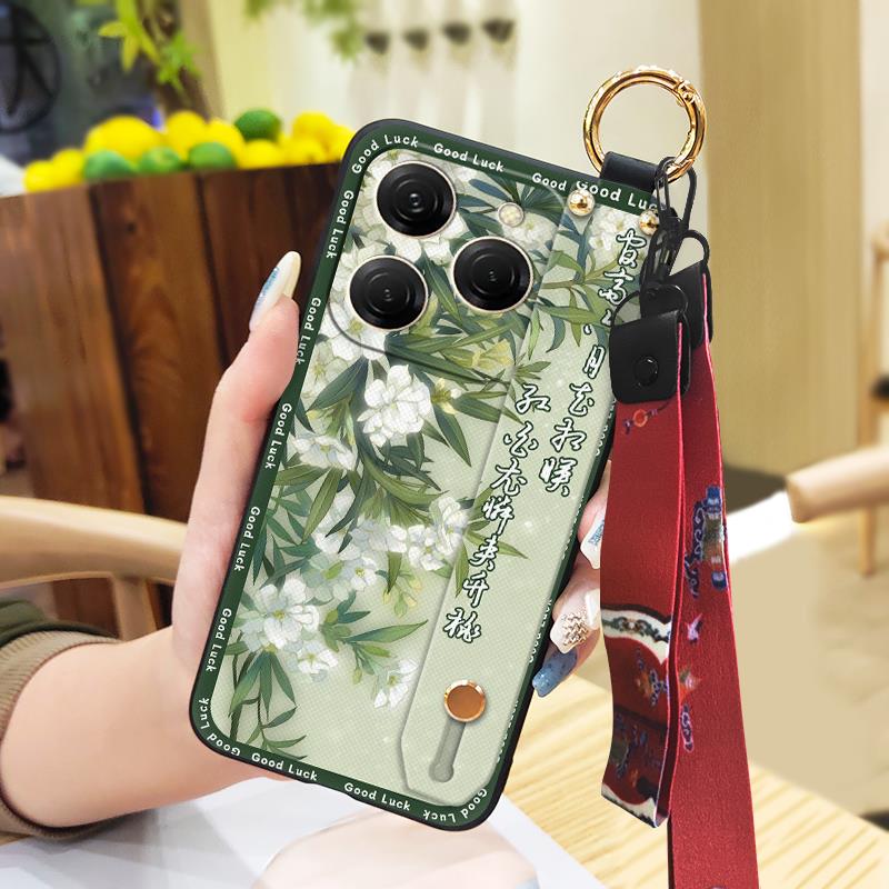 Durable Back Cover Phone Case For Tecno Spark20 Pro/KJ6 Shockproof Waterproof Fashion Ring Phone Holder Chinese style