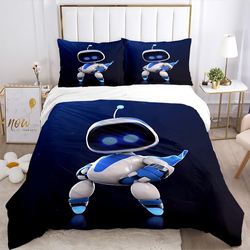 Space Adventure Robot Print 3Pcs Bedding Setduvet Cover With 2 Bedropillowcase Home Birthday Gift