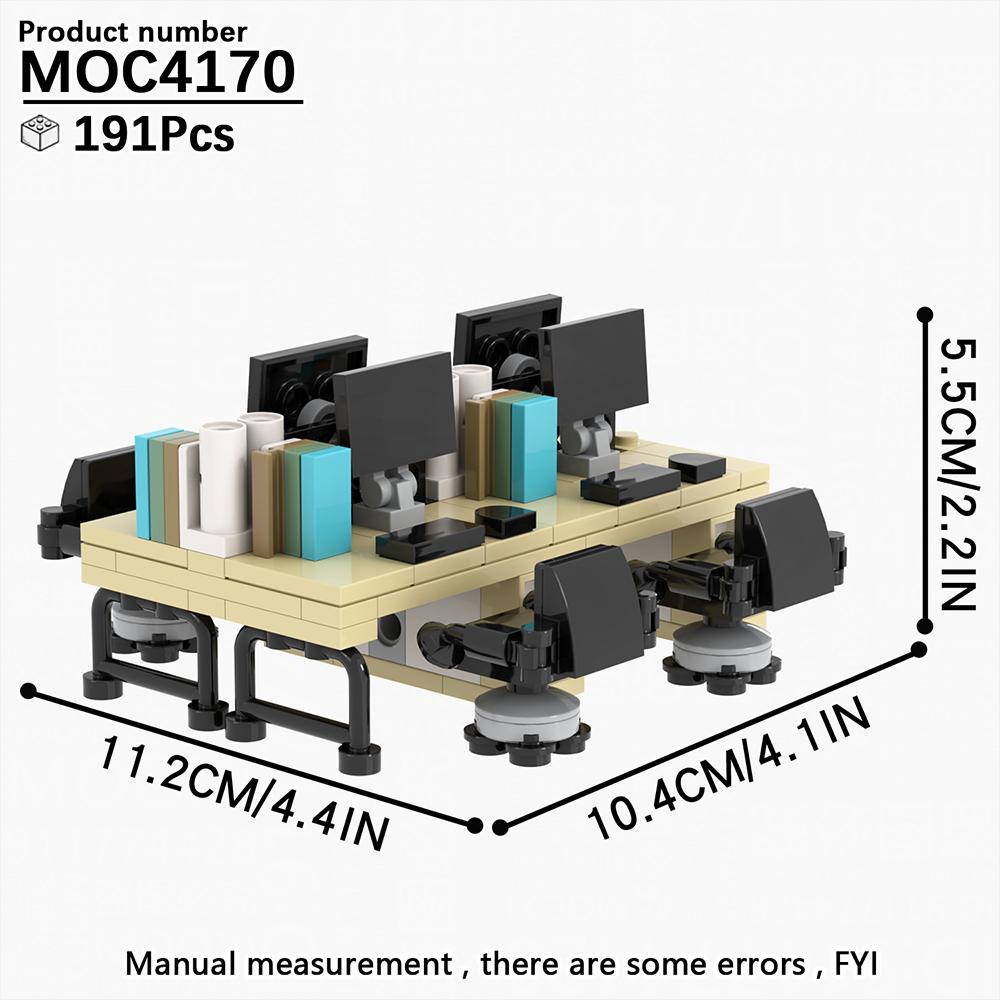MOC City Bricks Компьютерные столы Мебель Игровой Офисный Совместимые Фигурки Строительные Блоки Креативные Игрушки Для Детей Взрослых Подарок