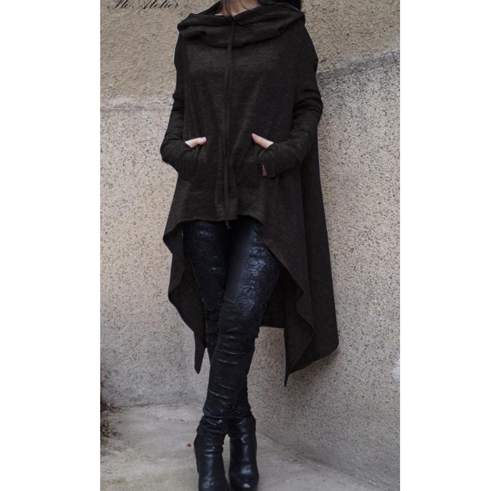 Женская однотонная удлиненная толстовка с капюшоном - 10 цветов, 8 размеров в наличии.