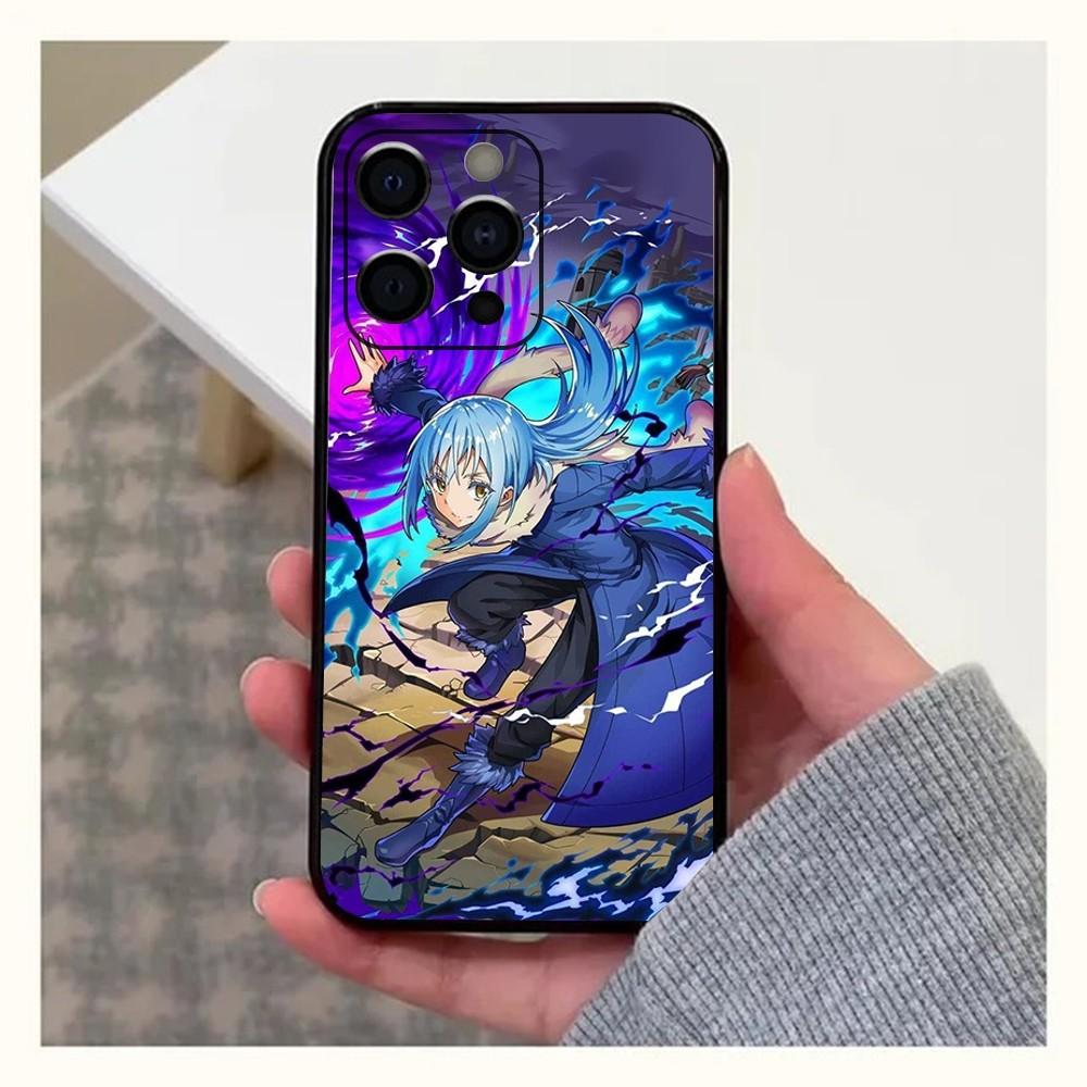 Чехол для телефона Anime T-Tensei Slime R-Rimuru для Apple iPhone 15,14,13,12,11,Pro,X,XS,Max,XR,Plus,Mini Мягкий черный чехол