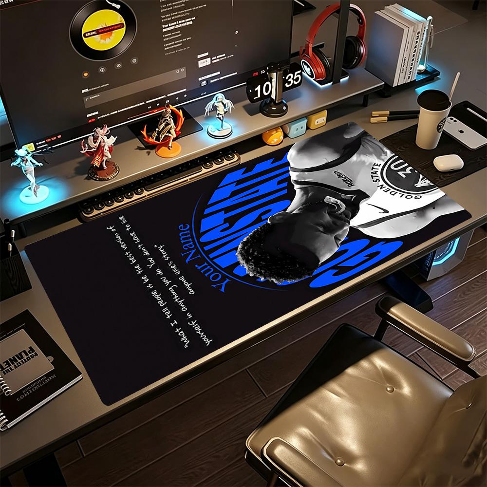 Steph Curry Action Customizable Name Mouse Pad Keyboard Mat HD Print Desk Pad Non-Slip Rubber Bottom Perfect Gift for Gamers