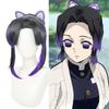 Demon Slayer Kochou Shinobu Cosplay Wig With Butterfly Hair Accessory For Costume Dress Up
