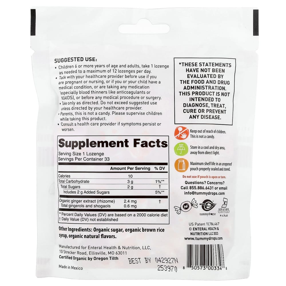 Double Ginger Peach Candy Tablets, 105g (3.7 oz)