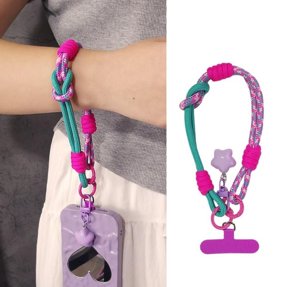 Star Keychain Mobile Phone Lanyard Detachable Mobile Phone Charm Woven Phone Strap  Lanyard Patch