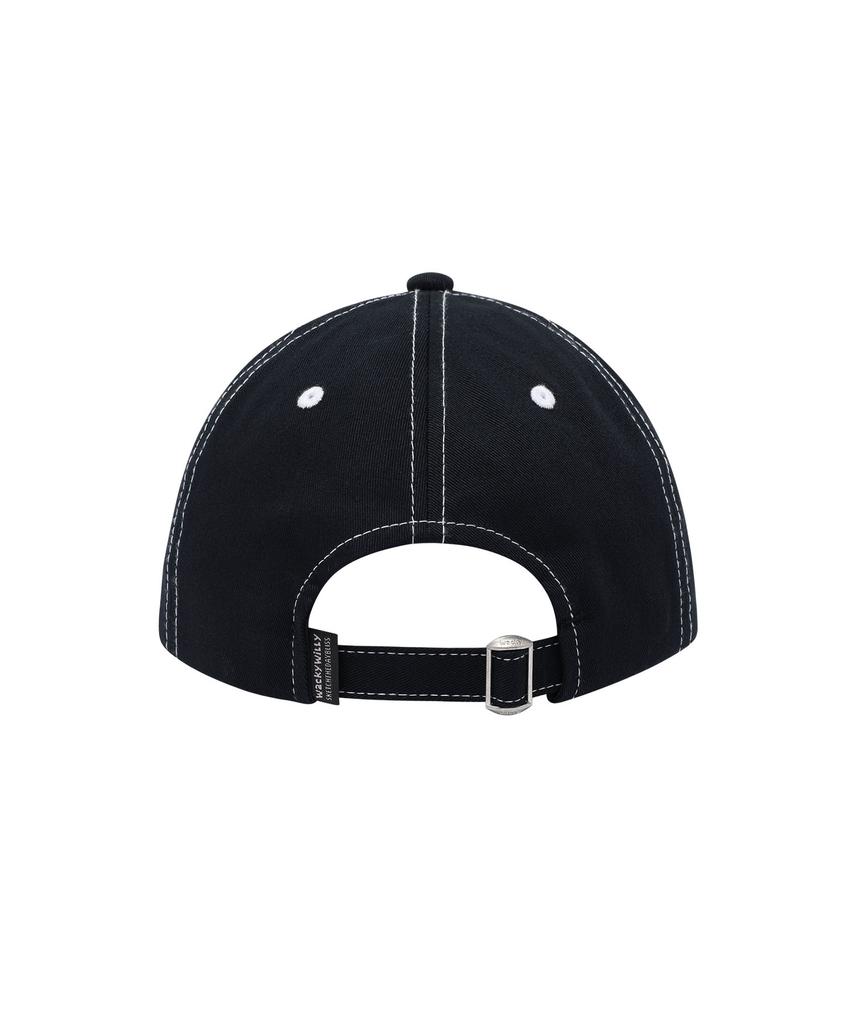 WACKY WILLY Stitch Typo Ball Cap Black