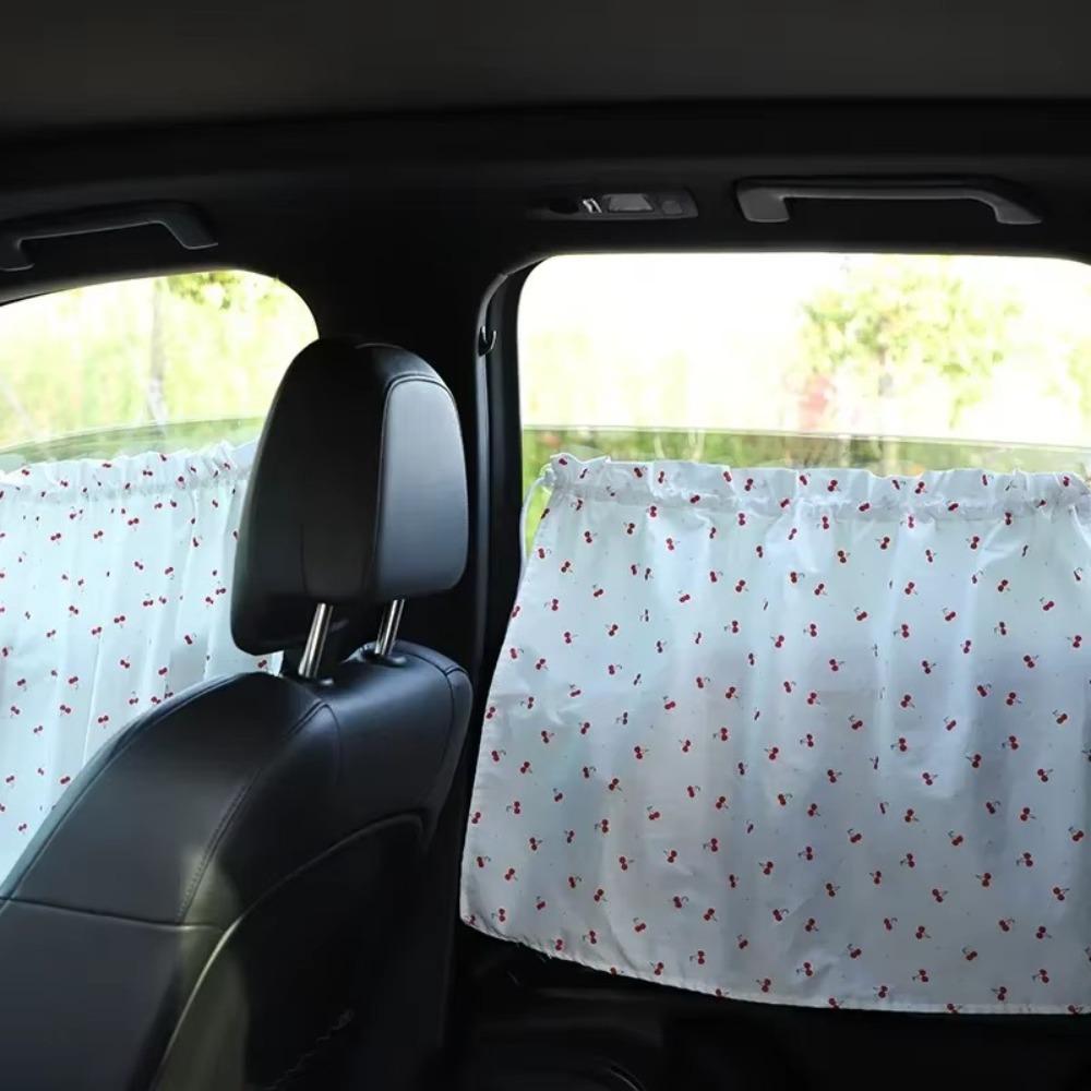 Embroidered Car Window Sunshade Suction Cup Auto Sliding Curtain  For Kid Baby Children