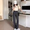 Летние женские повседневные брюки широкие штанины элегантная офисная леди высокая талия свободные брюки