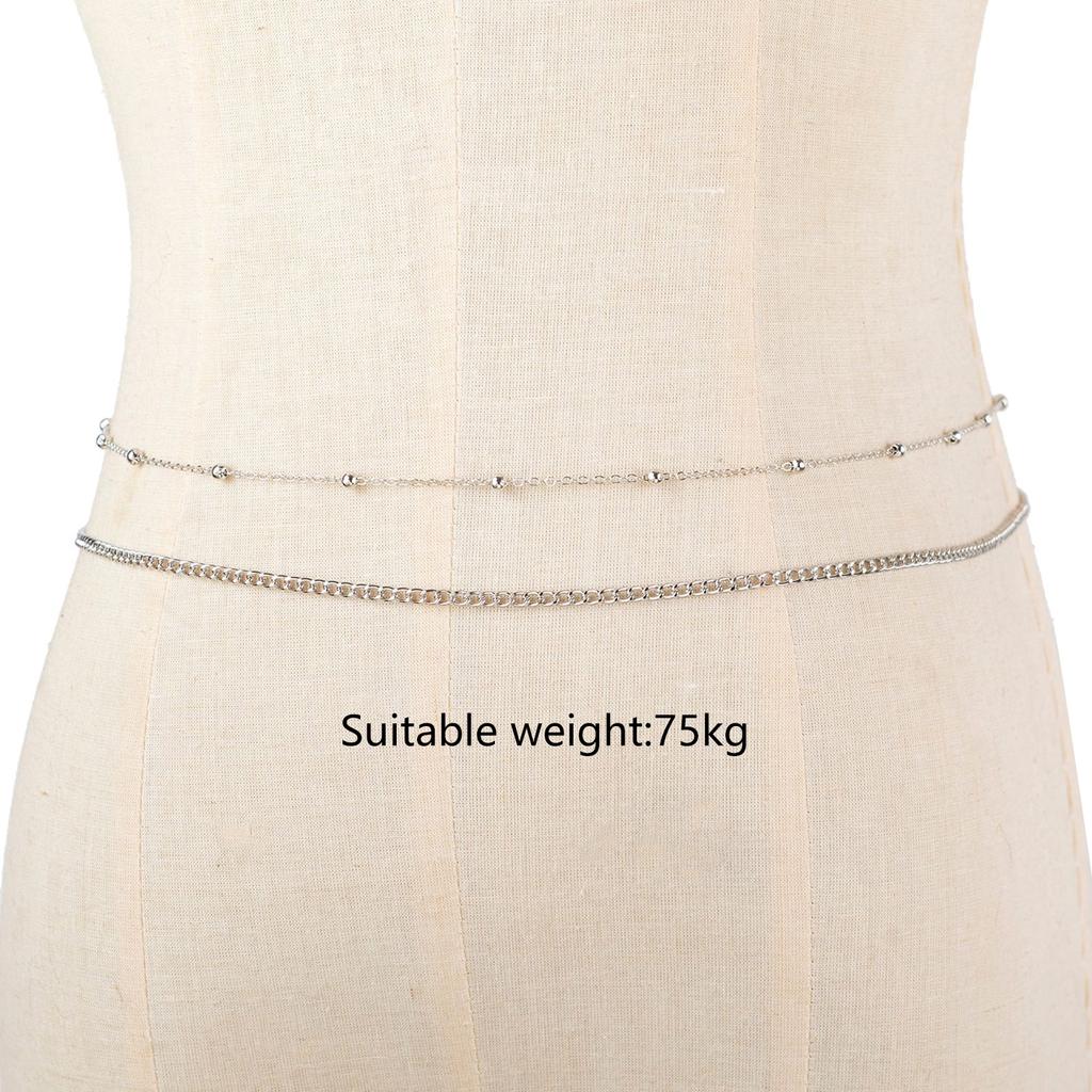 Stylish Double Layer Metal Belly Chain Waist Belt For Women Fashion Body Jewelry Waist Chain Evening Party Accessory