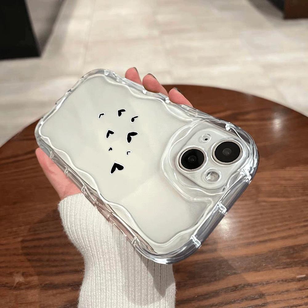 Мягкие волнистые чехлы для телефонов N83 Heart and Leaf art для Samsung A54 A34 A13 A14 S23 S24 Ultra Xiaomi Redmi Note 13 12C Realme Infinix, защитный бампер