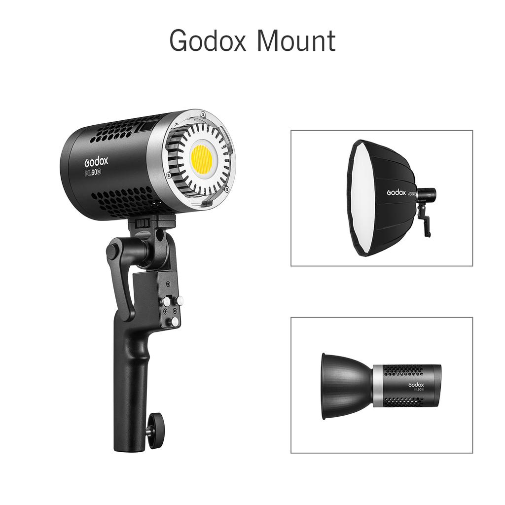 Godox ML60Bi Светодиодный студийный светильник для фотосъемки, 60 Вт, двухцветный, температура 2800-6500K, CRI96 TLCI97