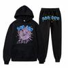 Tracksuit Black Sp5der 555555 Hoodie Men Women Spider Web Printing Pants and Hooded Streetwear Young Thug Pullover Men's Sets