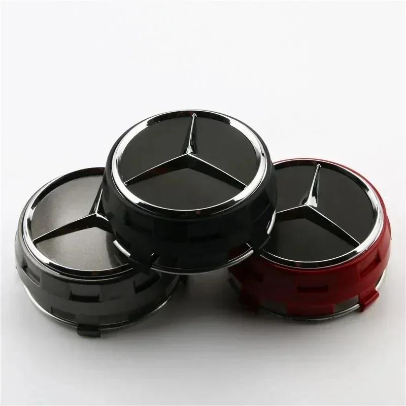 CSQ5 4PCS 75mm Car Wheel Center Hub Caps Cover Amg Mercedes Benz B/C/E/S Class A Class C200L GLC GLK CLA W166 W163 W221
