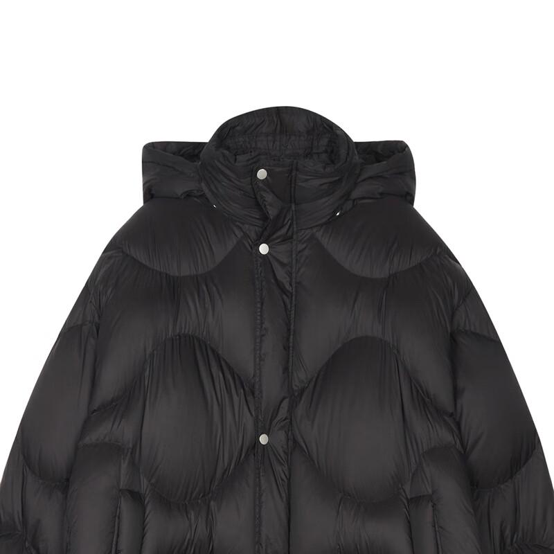 LESS 2024 Winter Loose Hooded Extra-Long Down Jacket