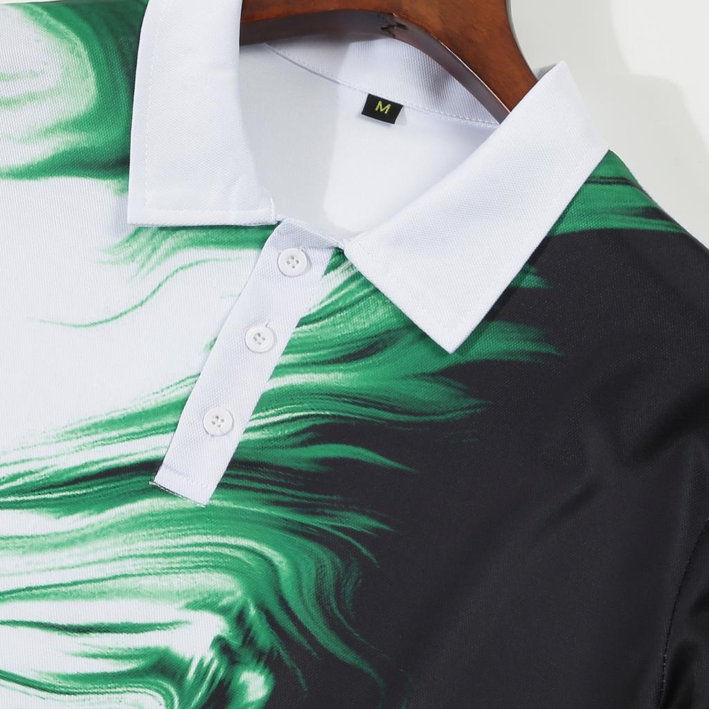 New Summer Men's Casual Lapel Short-sleeved Polo Shirt 3D Digital Printing Fashion Loose T-shirt Tops