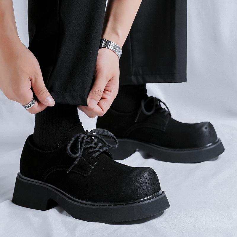 Мужские повседневные дезерты в английском стиле на шнуровке из коровьей замши, дерби, ковбойские платформенные кроссовки, черные, коричневые, молодежная обувь