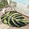 TPR Anti-Slip Plush Leaf Rug Soft Plush Water Absorbent Mat Foot Mat Bedside Rug  Bedside Area