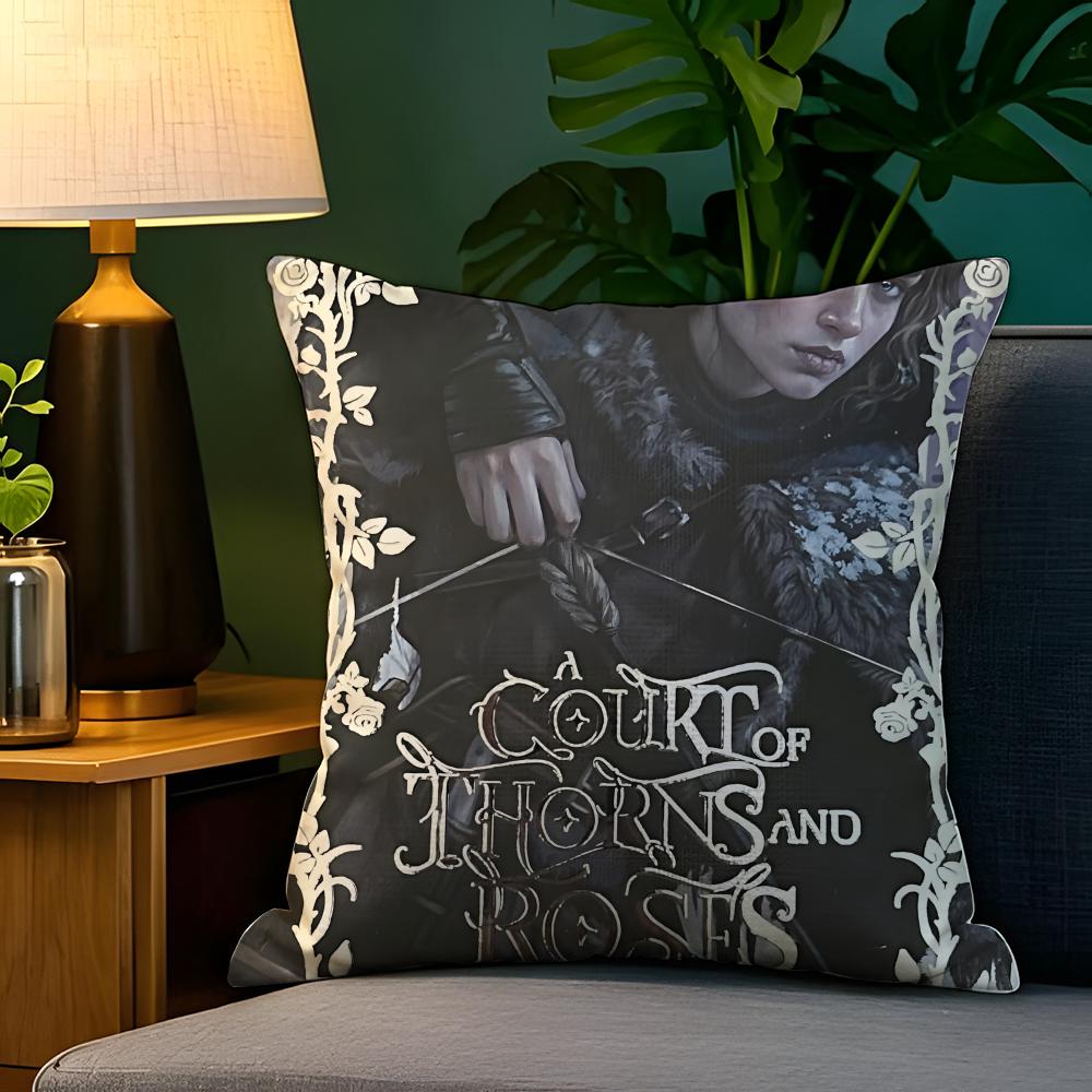 Fantasy Novel AA Court of Thorns and Roses Pillow Case Natural Linen Pillow Case DoubleSided Decor Sofa Pillowcase Home Decor
