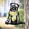 Metal Dog On Branch Dog Silhouette Bare Finish Tree Garden Ornament Art