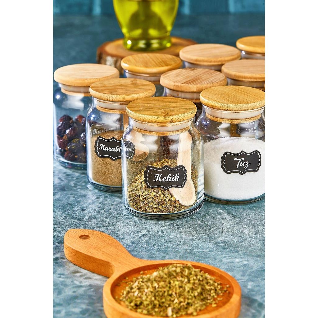 Маркированные 300 мл, 12 баночек и 12 мини-ложек для специй — набор специй из 24 штук