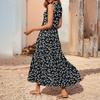 Women's Casual And Fashionable V-neck  Sleeveless Printing Mid Length Dress