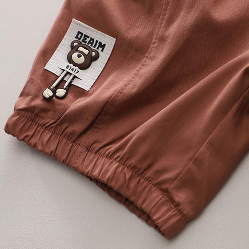 Комплект для мальчиков от 0 до 5 лет Детская футболка с короткими рукавами и круглым вырезом Повседневный комплект из двух предметов: топ и шорты с рисунком для мальчиков