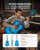 Classical Guitar, 960 mm, Wood Classical Guitar Starter Kit for Beginners, with Nylon Strings, Gig Bag, Strap, Tuner, Extra Strings, Picks, Capo,