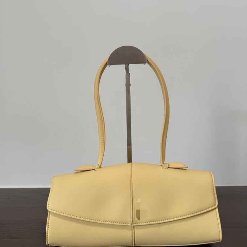 Womens Genuine Leather Shoulder Underarm Bag Simple Fashion Pillow Top Layer Cowhide Handbag