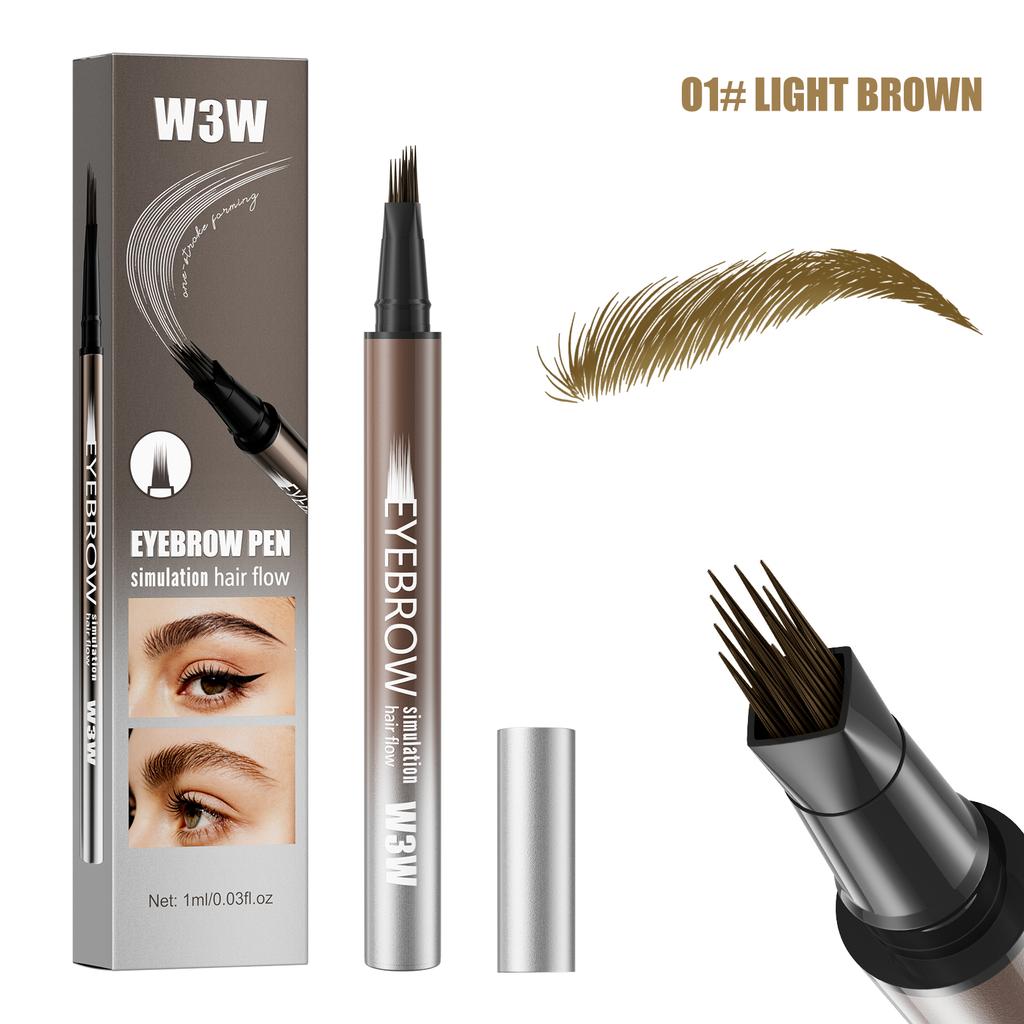 Liquid Eyebrow Pen, Simulated Brow Effect, Long-Lasting, Fade-Resistant, Waterproof & Sweat-Proof, Smudge-Proof, 5 Colors Availa