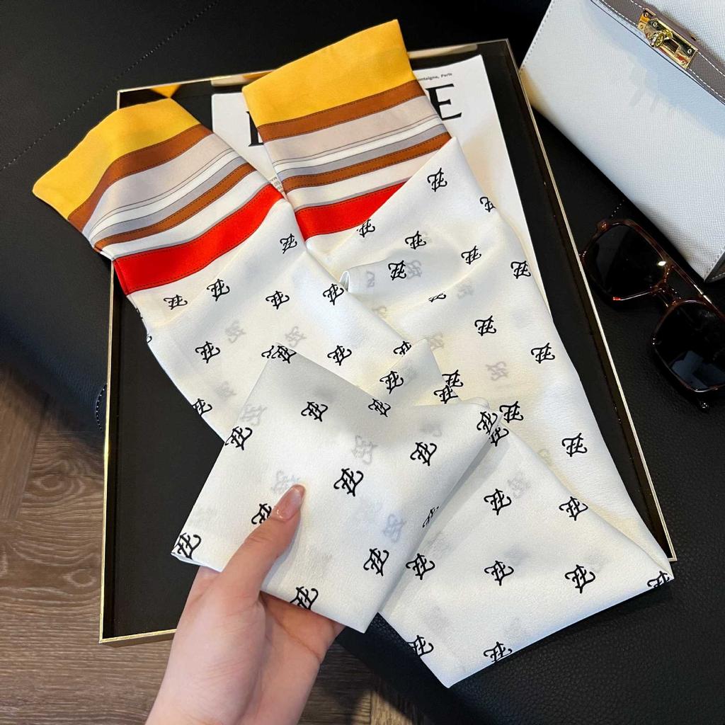 Spring and Autumn New Silk Scarf Korean Edition Fashion Matching Shirt Suit Professional Scarf Narrow Long Neck Neck Scarf