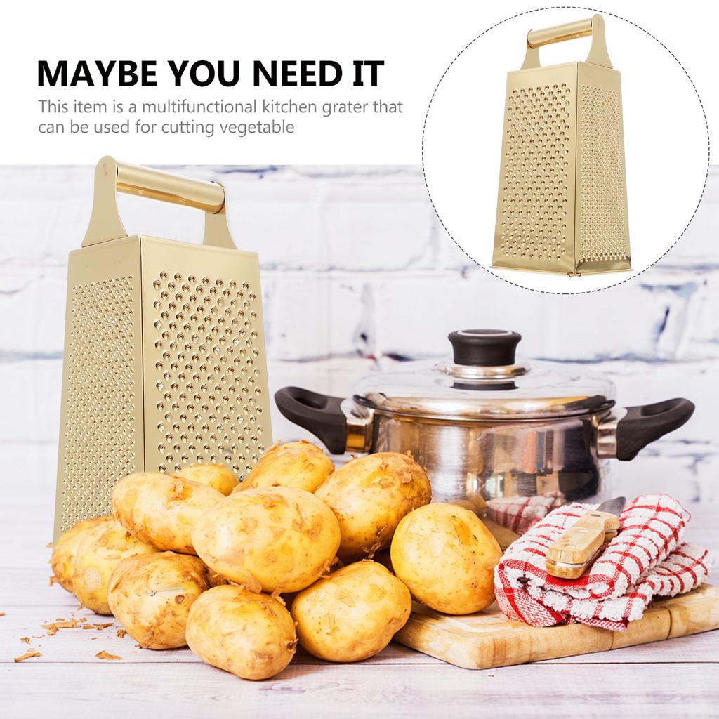 Терка для сыра из нержавеющей стали, кухонная терка с 4 сторонами, ломтерезка для лука, картофеля, овощей, сыра