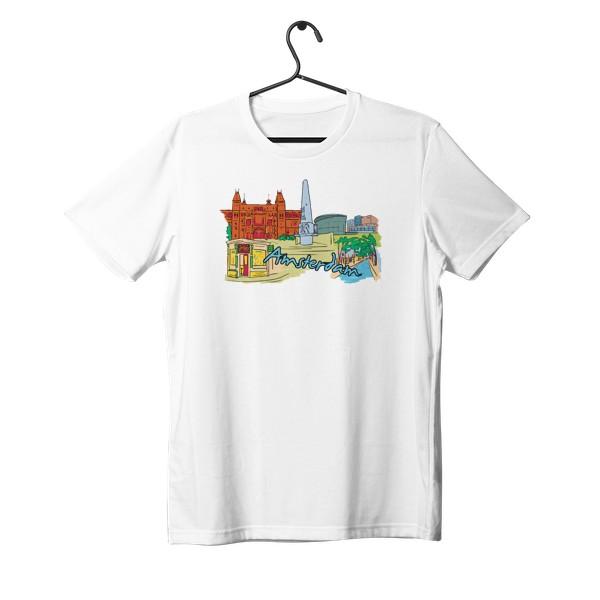 FEREDA, унисекс, футболки с короткими рукавами и круглым вырезом с принтом города Амстердам, футболки для пар для мужчин и женщин, одинаковые футболки для пар