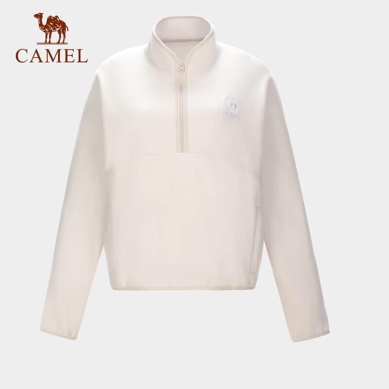 Camel Women's Half-Zip Stand-Collar Fleece Sweatshirt A24CZ00800