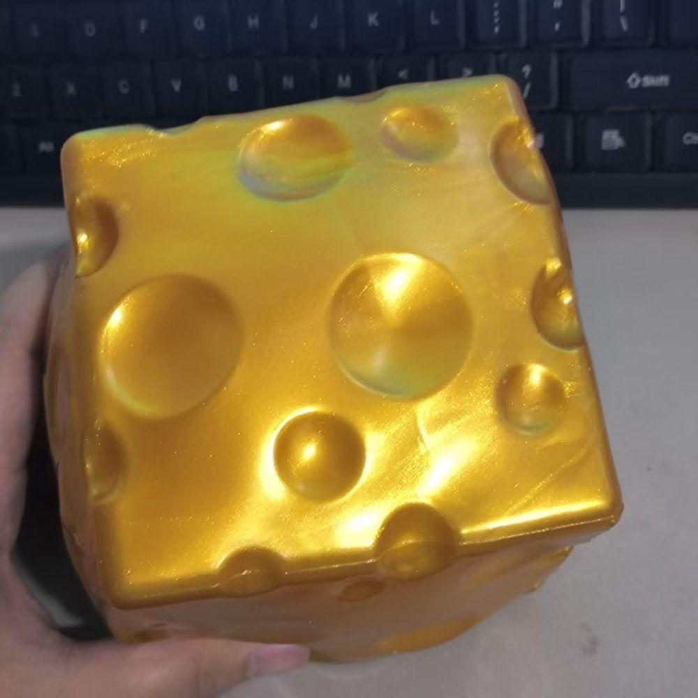 Super Soft Cheese Squeezed Cube Realistic Cheese Stress Ball Office Desk Toy