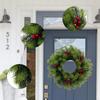 Christmas Wreath Artificial Hanging Decor Scene Layout for Front Door Xmas Winter