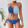 Women's Solid Swimwear Sense Bikini With Chest Pad No Steel Bra Swimwear