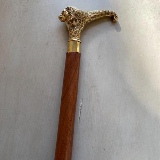 Трость для ходьбы с латунной ручкой в виде льва, 93,98 см, подарок для дедушки, бабушки