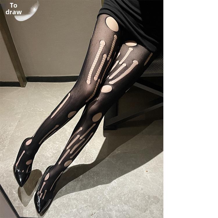 Women's Sheer Fishnet Stockings - Polka Dot & Heart Pattern, Sexy Black & White Options, Large Sizes Available for Spring & Autumn