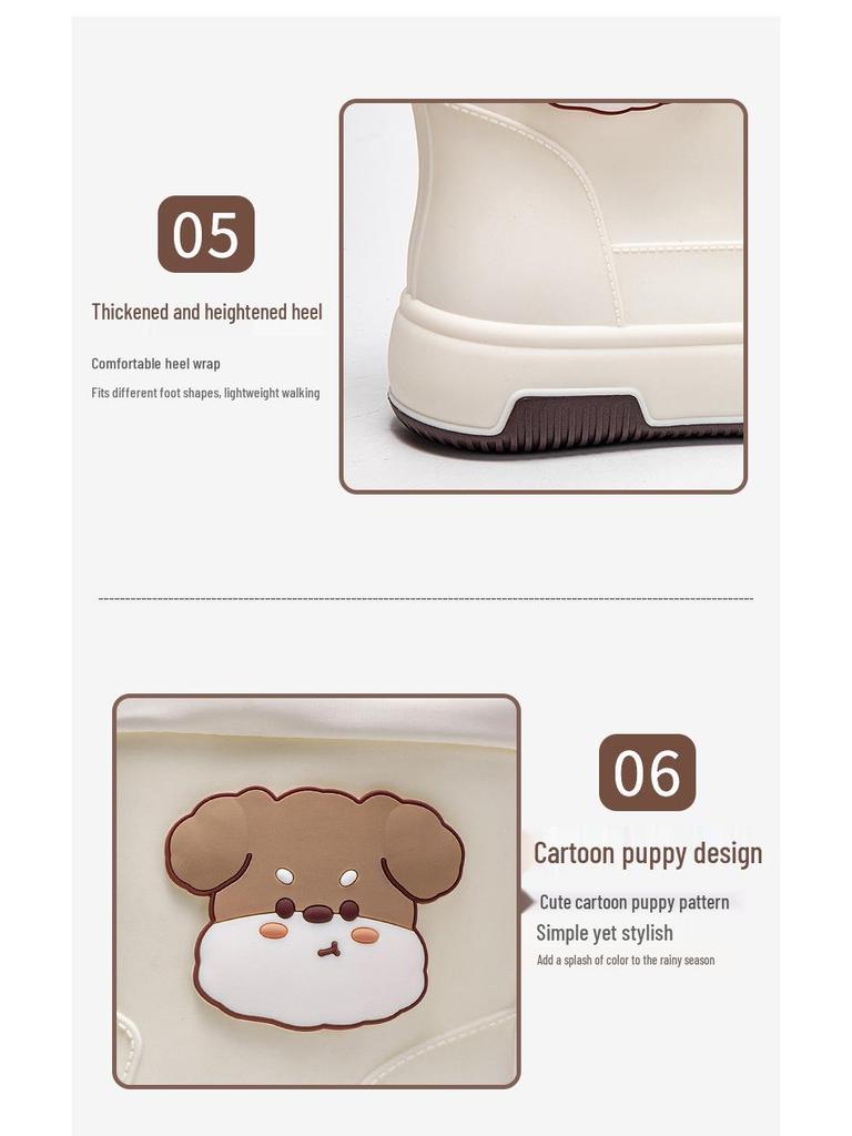 Женские водонепроницаемые резиновые сапоги до середины икры, нескользящая резиновая подошва с хлопковой подкладкой для использования на улице и на кухне.