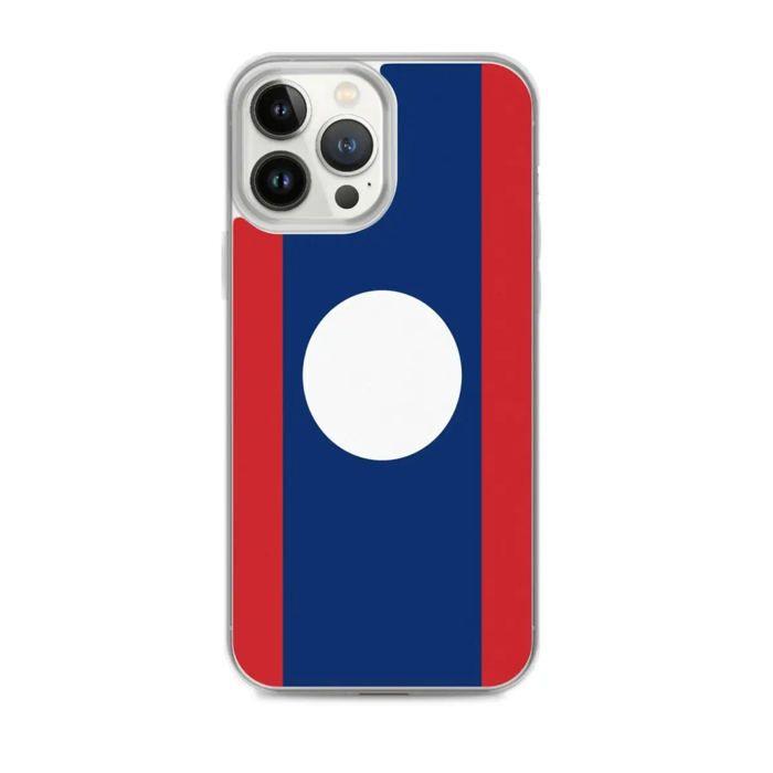 Coque iPhone - Drapeau Laos - iPhone 13 Pro Max - Souple - Multicolore - Verticale