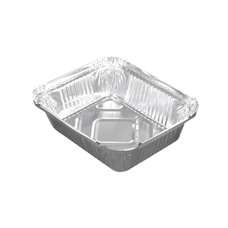 Одноразовые прямоугольные контейнеры из алюминиевой фольги для еды, 600 мл