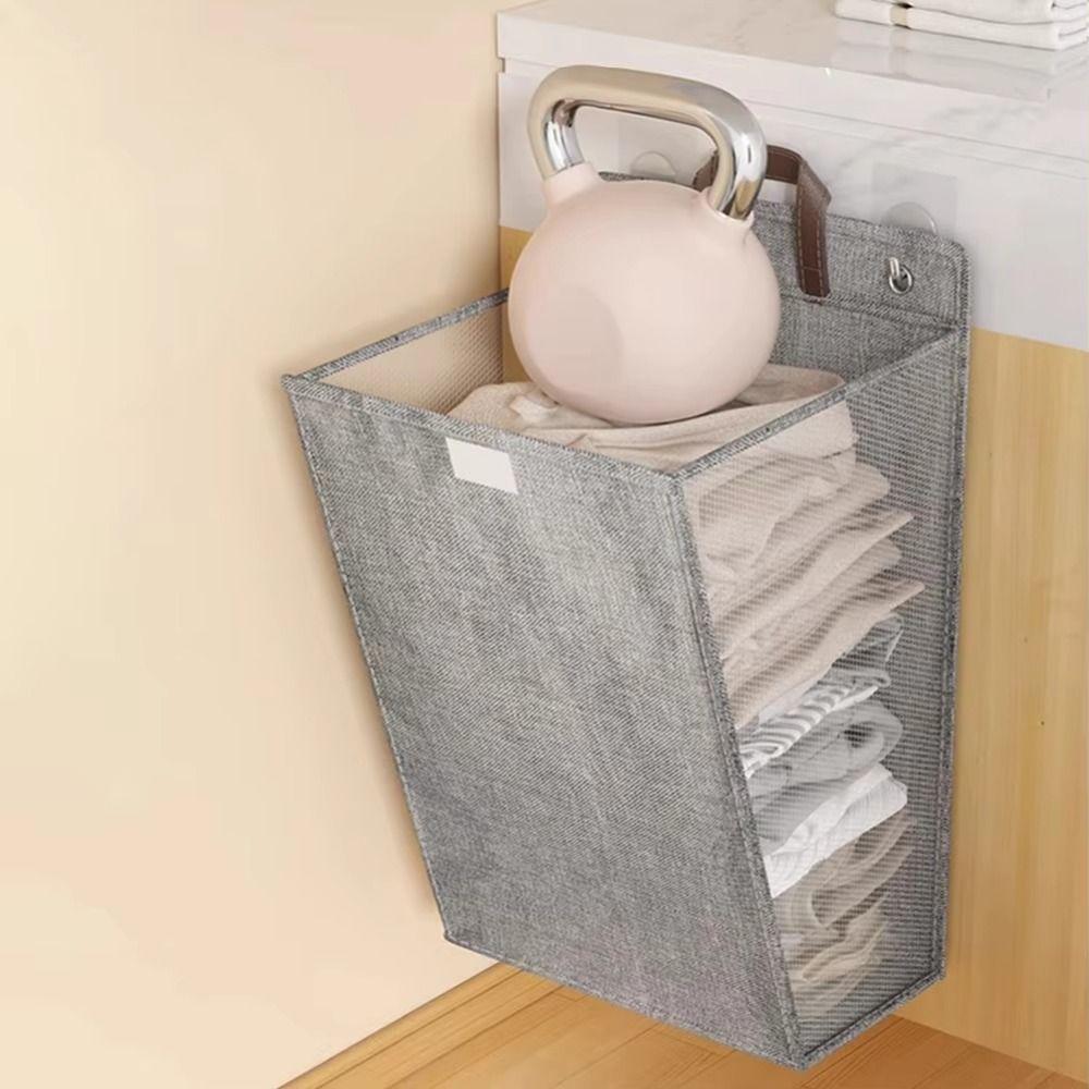 Wall-mounted Dirty Clothes Basket Punch Free Collapsible Laundry Basket  Wardrobe